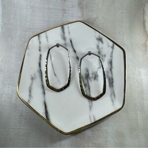 Kendra Scott Zorte Hexagonal Hammered Silver Post Earring